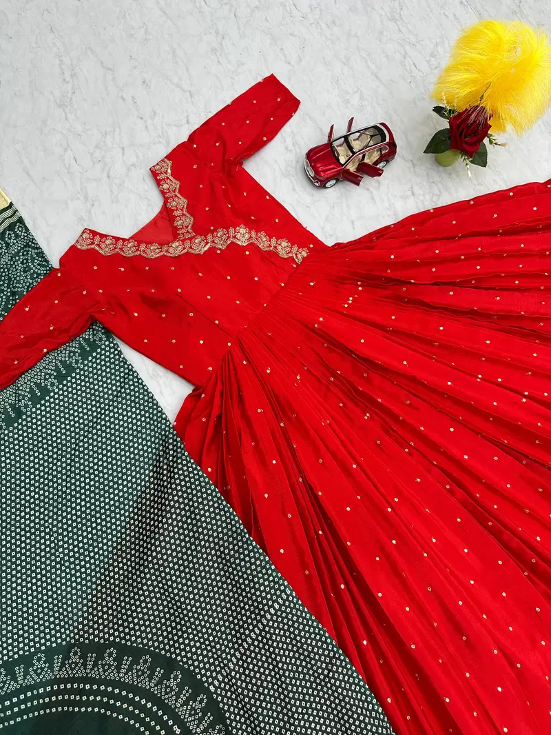 PC 407 Heavy Chinon Designer Gown With Dupatta Wholesale Shop In Surat